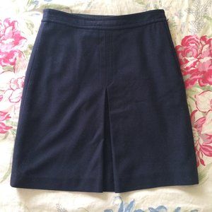 J. Crew Black Wool Blend Front-Pleat Skirt Sz 4